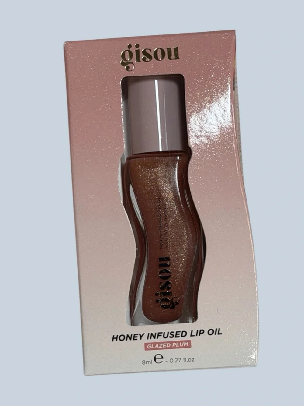 Gisou Honey Infused Lip Oil - Glazed Plum (shimmery brown plum) NIB